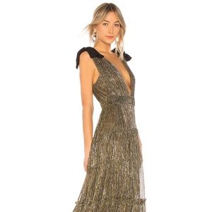 Ray Dress Sabina Musayev Evening Dress Gold NEW XS